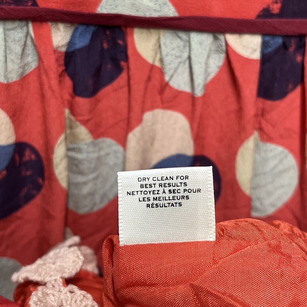 Anthropologie Moulinette Soeurs Dress Womens Sz 2 100% Silk Polka Dot Drape Neck - Picture 7 of 10